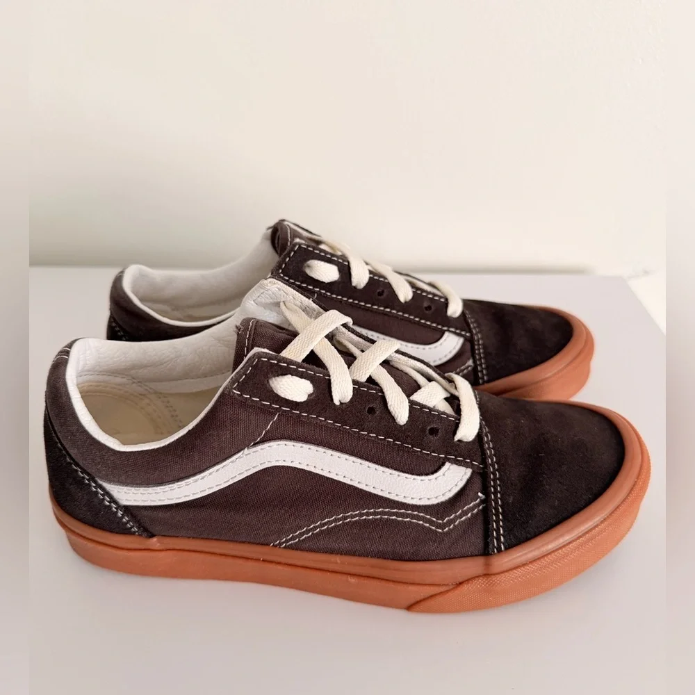 Vans Old Skool Brown and Cream Sneakers - Picture 2 of 5